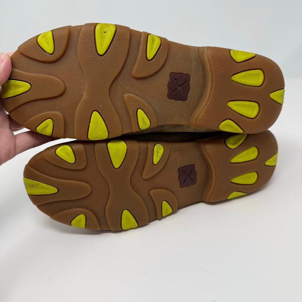 Twisted X  7.5 Leather Moccasins Boat Shoe Brown Yellow Skater Comfort Shoes - Picture 6 of 10